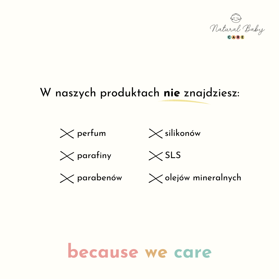Naturalny krem do twarzy dla dzieci - brak szkodliwych składników takich jak perfumy, silikony, SLS.