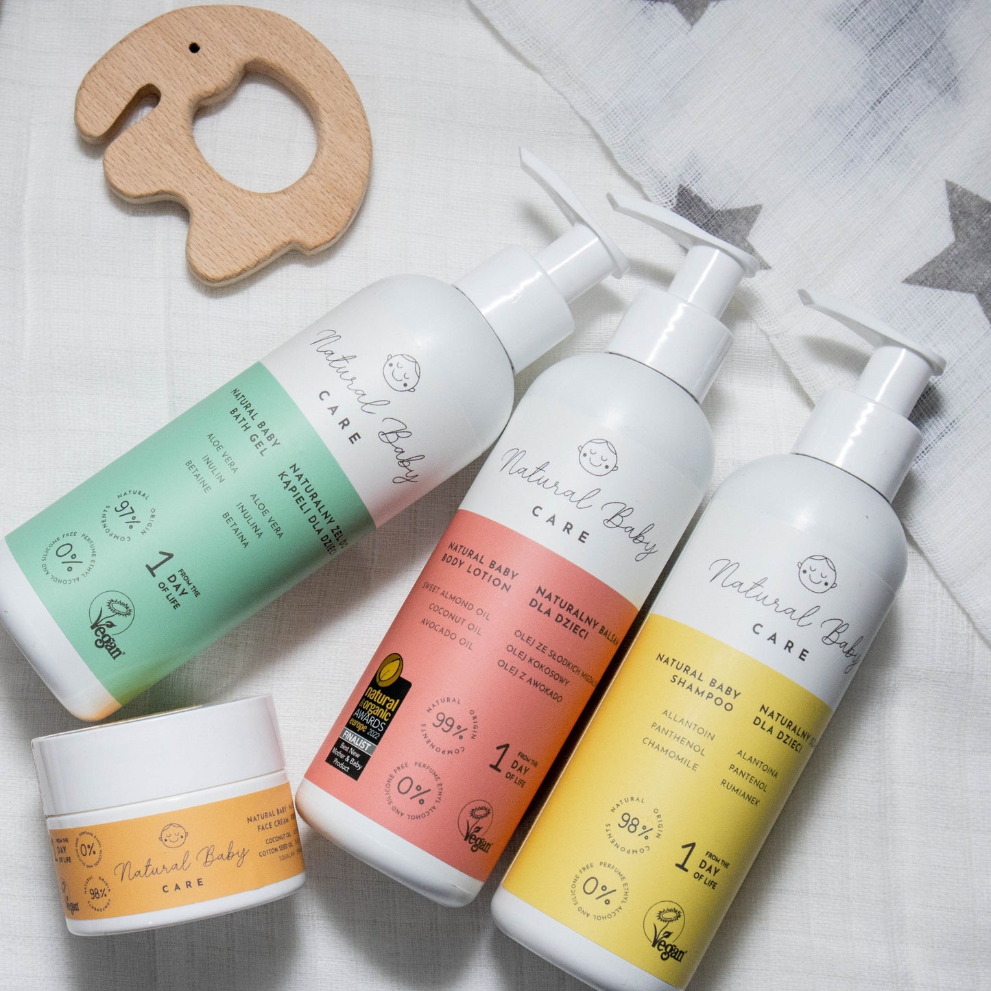 Zestaw naturalnych kosmetyków dla dzieci z torbą jutową